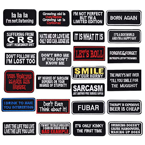 DIY Words Slogan Embroidered Sew Iron On Badge Patches Clothing Fabric Applique 